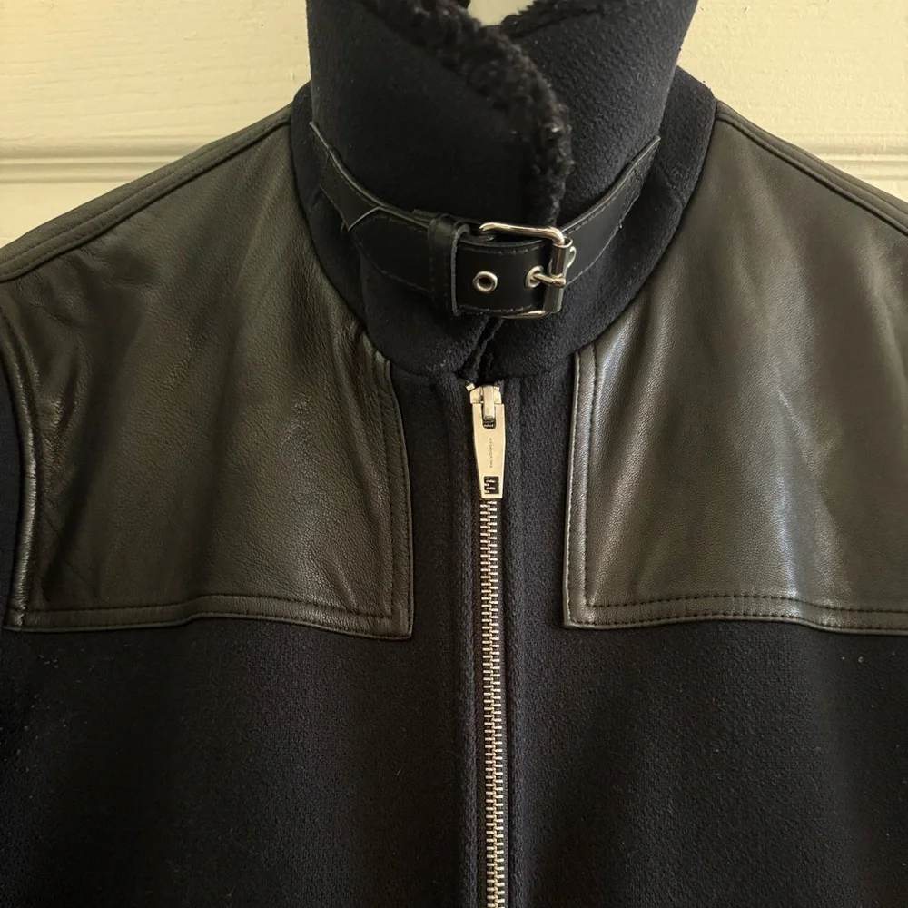 The Kooples Wool Jacket with Shearling Collar - Picture 4 of 11